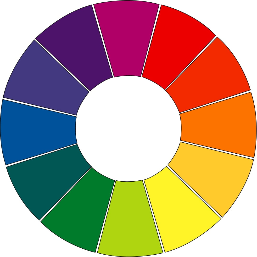 A standard 12-section color wheel