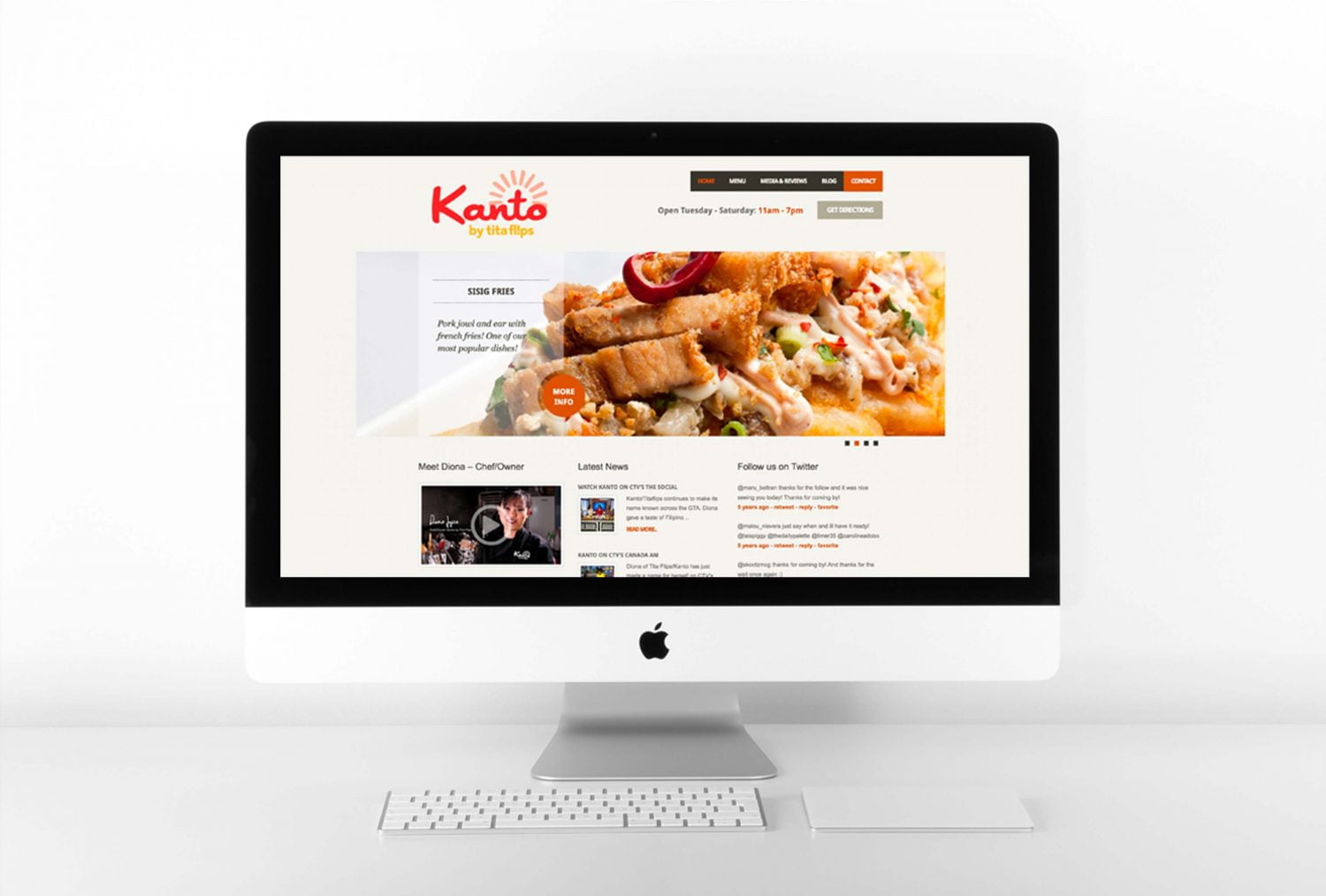 Kanto website on an iMac computer