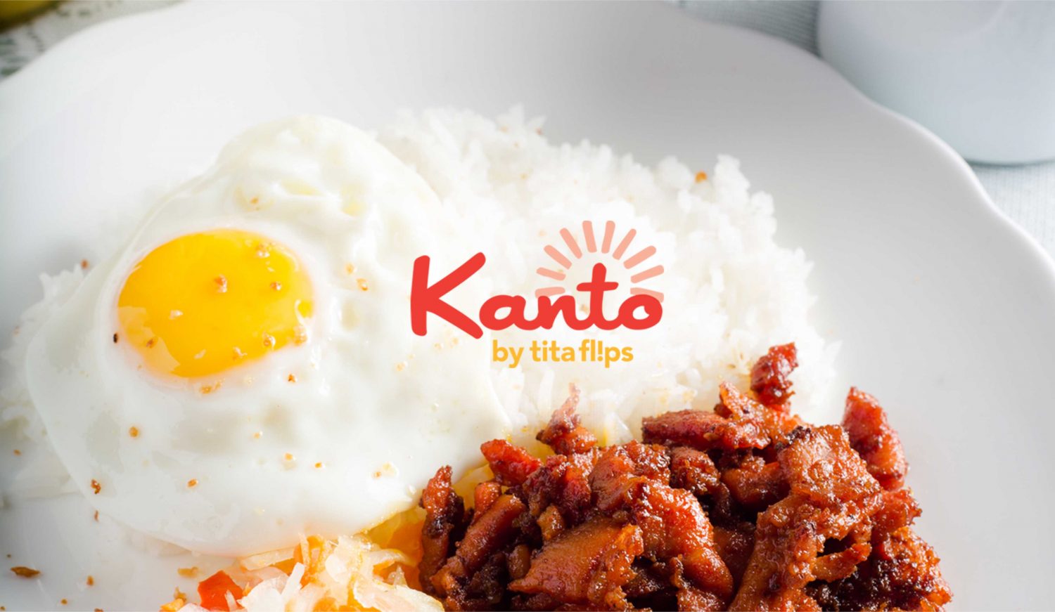 Filipino breakfast with egg, meat, rice