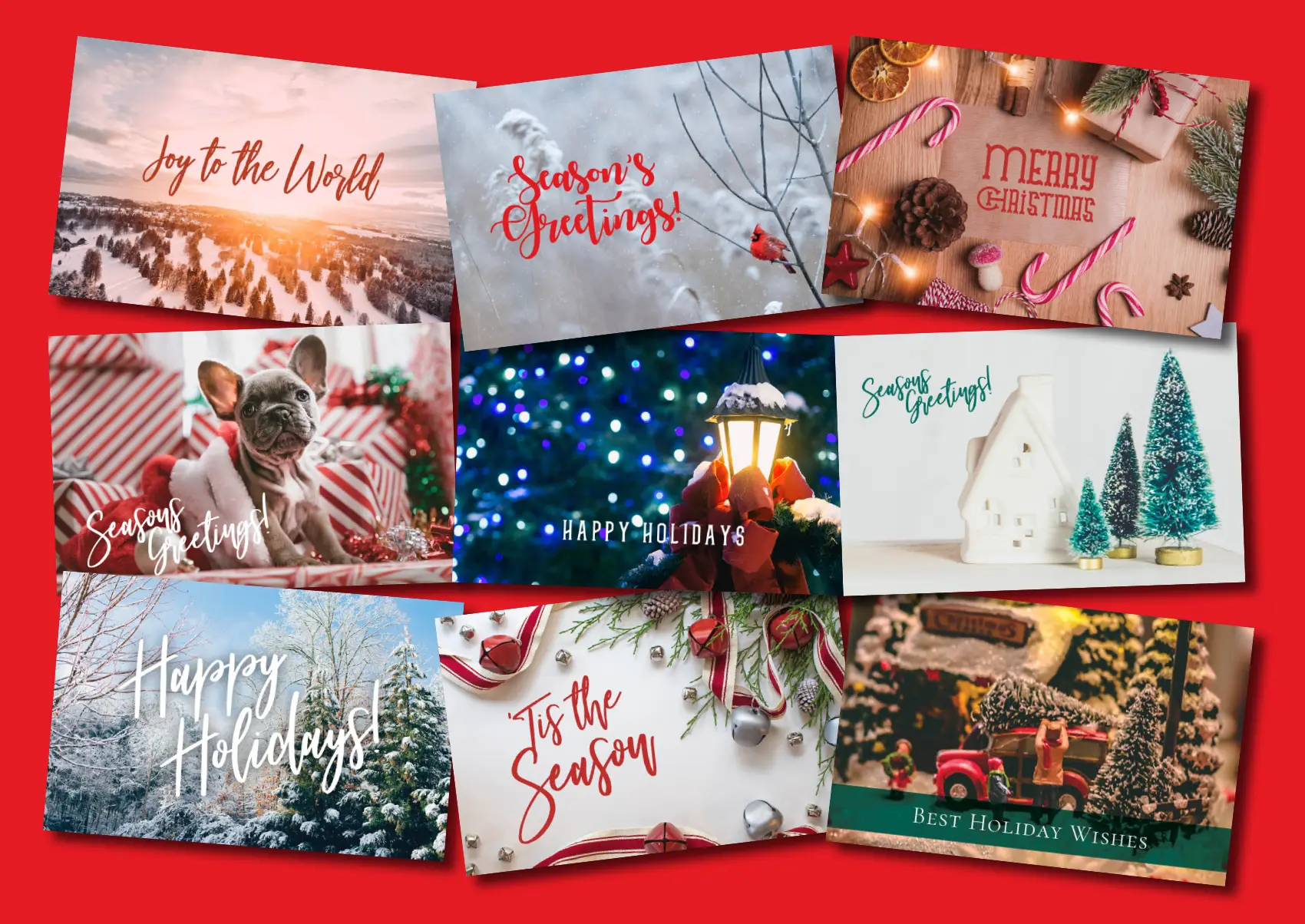 Holiday greeting cards collage