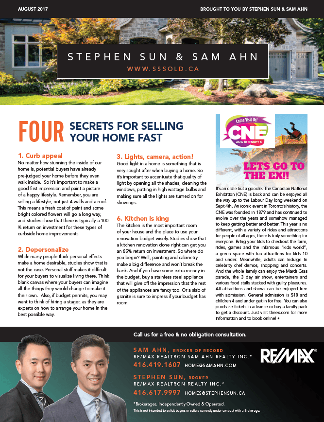 Real estate newsletter August 2017