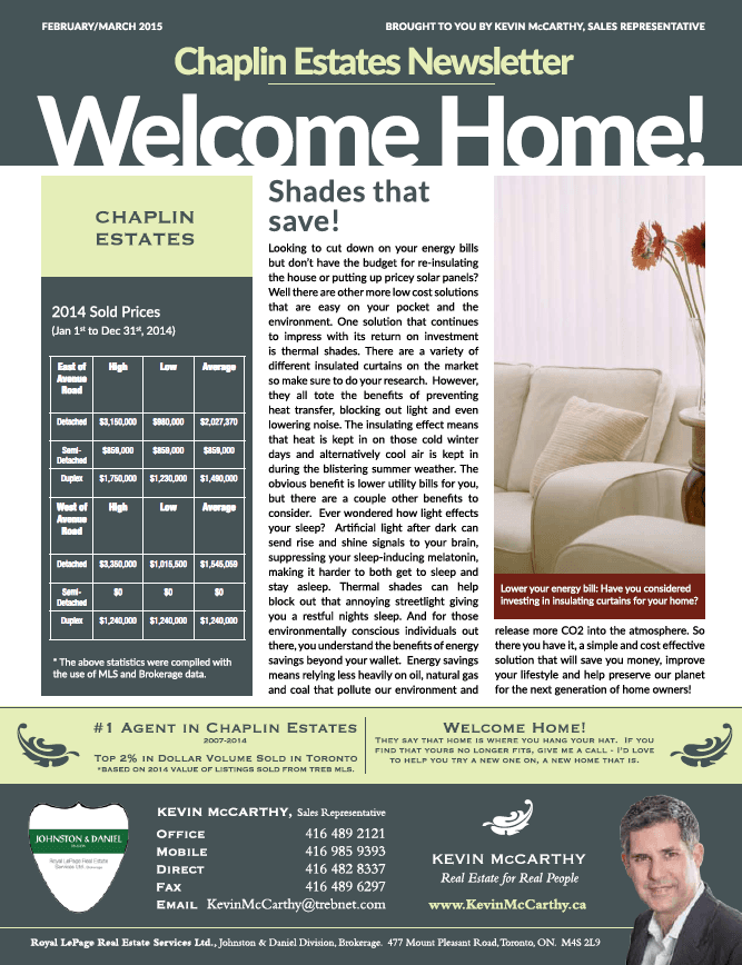 Chaplin Estates Newsletter, Feb/Mar 2015